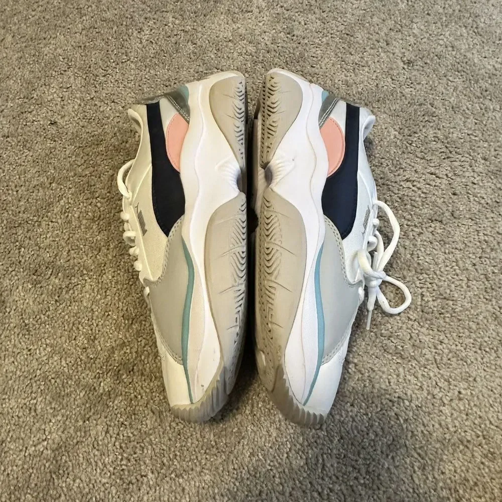 Puma Storm.Y Women Size 9 Peacock White Metallic Athletic Shoes‎